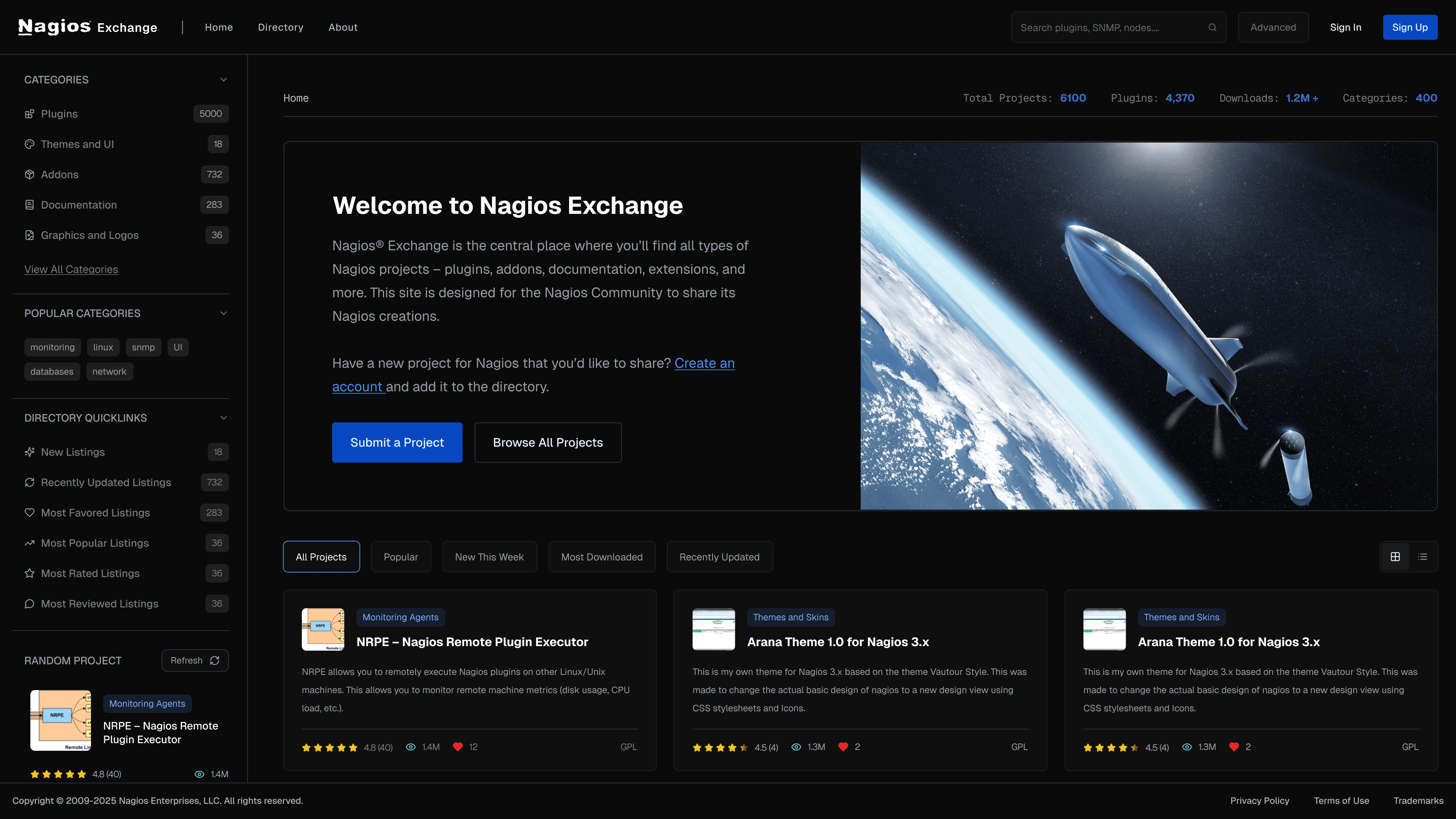 Nagios Exchange redesigned homepage